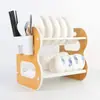 Estante para platos de hierro, organizador de platos para encimera de cocina, escurridor doméstico, estante para cubiertos, venta al por mayor para ventas transfronterizas