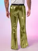 Comércio Exterior Transfronteiriço 2026 Novo Estilo Europeu e Americano Calça Flare com Cintura Elástica Brilhante Casual Longa Estilo Boate Aliexpress Amazon