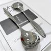 Cuchara de acero inoxidable 304 forjada de alta gama, directa de fábrica para restaurante de hotel, cuchara redonda para comer con mango largo, cuchara para sopa de alto valor