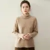 Suéter de Punto Grueso de Cachemira de Cuello Alto Estilo Perezoso para Mujer, Jersey con Diseño de Trenzas, Corte Holgado, Adelgazante, Prendas de Punto Versátiles