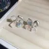 Set de Aretes de Perla y Collar con Flor de Cristal Aguja de Plata Moda Simple Joyería de Lujo Ligero para Vestir Formal Estilo de Corte Temperamento para Mujeres