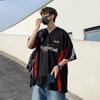 Camiseta de Manga Corta para Hombre Marca Trendy Verano Holgada Manga de Cinco Cuartos 2025 Nuevo Popular Trendy Ins Simple Estampado Top