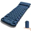 Colchoneta Inflable Auto-Inflable para Acampar al Aire Libre con Bomba de Pie, TPU con Forma de Diamante y Almohada para Esterilla de Dormir de Tienda de Campaña