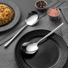 Cuchara Pública Moonlight Cuchara de Arroz de Acero Inoxidable Cuchara de Servicio Engrosada Hogar Cocina Cuchara Grande Hotel Restaurante Cuchara de Servicio