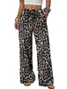 Pantalones Anchos para Mujer con Cordón Elástico en la Cintura y Bolsillos, Ropa de Playa para Vacaciones de Verano, Pantalones Anchos de Vacaciones