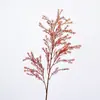 Flores decorativas artificiais de tuia dourada de haste única, salgueiro dourado dourado, cores de outono eternas para paisagismo