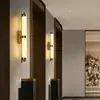 Nova luminária de parede longa estilo chinês em mármore sintético para sala de estar, quarto, parede de fundo, hotel, villa, iluminação decorativa de corredor
