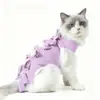 Ropa de Esterilización para Gatos, Ropa Quirúrgica para Gatas, Ropa Transpirable sin Leche, Ropa Postoperatoria para Gatos Machos Anti-Lameduras