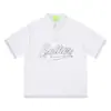 Camisa Polo Bordada con Letras Estilo Retro Americano Original para Hombres y Mujeres, Manga Corta de Verano Moderna, Camiseta de Pareja de Comercio Exterior