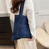 Bolso de hombro de mezclilla, estilo coreano, bolso de lona de gran capacidad, informal, para estudiantes, elegante bolso de compras.