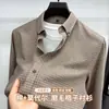 Algodão ModalNova Outono Vintage Xadrez Masculina Manga Longa Botão Casual Camisa
