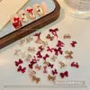 Accesorios Translucidos para Uñas con Moño Otoño e Invierno Populares Mezclados Año Nuevo Rojo Resina Moño Flotante Joyería con Diamantes Arte para Uñas