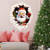 Adesivos de Parede Transfronteiriços Natal Decoração de Parede de Quarto Adesivos de Parede 3D Parede Quebrada Papai Noel Adesivos de Desenho Animado Adesivos de Porta Pvc