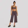 Conjunto de yoga transfronteiriço com top esportivo de costas nadador de secagem rápida e calça cropped reta de caimento solto e justo para mulheres