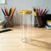 Pote plástico transparente para pet pote selado para lanche liofilizado porta-lápis plástico transparente de armazenamento cilíndrico para material de escritório