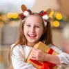 Tiara Fofa de Pelúcia com Galhos de Rena de Natal para Mulheres Fantasia de Festa de Natal Tiara de Orelhas de Veado Tiara Decorações de Natal