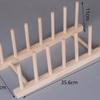 Tendedero de madera, estante de almacenamiento y acabado para cocina, estante para tazas de agua, cuencos y platos, estante de almacenamiento de madera para el hogar