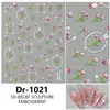 Manicure de Flores Silvestres Coloridas de Primavera Adesivos em Relevo Pintura a Óleo Romântica Adesivos de Unha Frescos Simples Fofos Novo Estilo