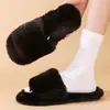 Pantuflas de Algodón, Pantuflas de Invierno de Pelo Largo, Pantuflas Peludas de Interior para Mujer, Nuevo Estilo Primavera y Otoño 2025, Pantuflas de Invierno de Felpa