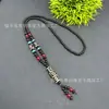 Colar de Contas Dzi de Nove Olhos do Xizang Corrente para Suéter Gargantilha de Ágata Estilo Étnico Pingente Versátil Colar de Contas Dzi Unissex