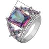 Comercio Exterior Piel de Camarón Pulsera de Venta Caliente Anillo Cuadrado de Lazo Creativo Anillo de Diamante Colorido Moda Anillo de Diamante Ojo de Caballo
