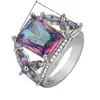 Kalemei comercio exterior piel de camarón más vendido joyería anillo de diamante colorido de lazo creativo anillo de diamante ojo de caballo de moda