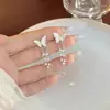 Pendientes de plata de ley 925 con aguja, mariposa, circonita y perla, moda femenina, pendientes de alto sentido, joyería de oído única de nicho, venta al por mayor