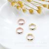 Accesorios de joyería DIY Anillo de superficie cortada hueca Cuenta de doble agujero Anillo hexagonal chapado en oro real chapado en cobre