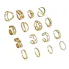 Popular Joyería de Moda Transfronteriza Europea y Americana Metal Geométrico Abierto Anillo Ajustable Conjunto de Accesorios Anillo Pulsera para Mujeres