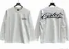 Camisetas Casuales Sueltas de Manga Larga Raglán con Bloques de Color Estampado de Letras Alcatraz para Hombre y Mujer Marca de Moda al por Mayor Transfronteriza