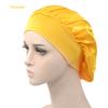 Nova touca de dormir de aba larga de cor sólida, moda feminina, touca elástica para cuidados com os cabelos, touca colorida para quimioterapia, touca de lavagem, saída de fábrica