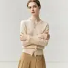 Ropa Gang Mi / 2026 Nuevo Cardigan Fino de Lana con Cuello en V Otoño Invierno Chaqueta de Punto Patchwork para Mujer Lana Holgada Adelgazante