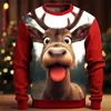 Europa y Estados Unidos 2024 transfronterizo nuevo Navidad Halloween impresión digital 3D moda para hombres y mujeres suéter de cuello redondo COS