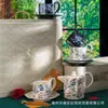 Juego de Regalo de Taza de Café con Patrón Floral Pequeño, Juego de Taza y Platillo de Café, Taza de Agua, Juego de Regalo de Tetera y Platillo