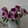 Peonía Simulada de 7 Cabezas y Flor de Peonía Boda Flor de Seda Pared de Flores Arreglo Floral Decoración de Hotel Hogar Flor Artificial Peonía Envuelta en Forma de Corazón