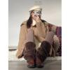Polainas de Peluche Otoño e Invierno Engrosadas Cálidas Piel de Visón Calcetines de Bebé para la Nieve de Media Pantorrilla Calcetines Peludos para la Pantorrilla