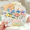 Kit de Materiales DIY Creativo Estilo Ins de Florero de Cerámica Transparente tipo Sobre con Acabado de Alta Gama, Ramo Eterno, Regalo de San Valentín