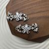 Colgante de Micro Zircón de Doble Agujero con Pétalo de Rama para Mujer, Suéter de Lana Tejido, Colgante para el Cuello, Collar, Accesorios