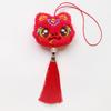 Pingente de borla de dança de leão de pelúcia estilo chinês para boneca pequena do zodíaco chinês para decoração de carro de boneca festiva de leão tigre feliz