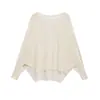 Para Estilo Europeu e Americano Transfronteiriço Outono 2025 Novo Feminino Casual Moda Simples Ponto Raso Cintura Gola Redonda Malha