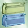 Estuche de malla con alto valor estético, diseño transparente y simple, gran capacidad, sin logo, linda bolsa de papelería para exámenes de estudiante