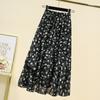 Saia Evasê Emagrecedora de Cintura Alta que Cobre o Quadril Nova Coleção Primavera 2023 Feminina Plus Size Gordura mm Versátil Chiffon Floral