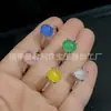 Nuevo Anillo Verde de Calcedonia Estilo Chino de Moda, Comparable a Jadeíta Tipo Hielo de Alta Calidad, Lujoso Anillo de Jade Incrustado para Mujeres