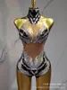 Traje de Rendimiento Llama Roja para Bailarines, Atuendo Sexy Temático de Fiesta para Espectáculos, Mono de Discoteca para Mujer para Fiestas de Baile