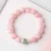 Novo Pulseira de Contas de Morganita Rosa para Mulheres, Pulseira de Jade Quartzo Verde Claro Fresca e Doce Joias Atacado