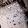 Pegatinas para Uñas Cruz Gótica Cielo Estilo Punk Oscuro Corazón Cromado Textura Metálica Decoración de Uñas DIY Pegamento