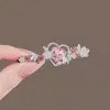 Exquisita Horquilla de Corazón Dulce con Perforaciones de Agua para Cabello Femenino Diseño de Nicho Sentido de Diseño Pinza Lateral Flequillo Cabello Suelto Horquilla Elegante Tocado