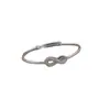 Transmisión en vivo de TikTok cobre blanco plateado estilo joven diseño de nicho ins artículo popular de celebridad de internet pulsera de figura de ocho de empuje y extracción para mujeres