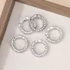 Fecho de mola cravejado de diamantes liga de zinco flor de ameixa trevo de quatro folhas conector redondo pingente de colar DIY corrente pendente acessório