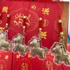 Colgante para Teléfono Móvil de Oro Puro 999 del Año del Caballo, Llavero de Oro con Diseño de Dibujos Animados, Adorno Colgante para Coche con Hilo Rojo, Regalo Promocional